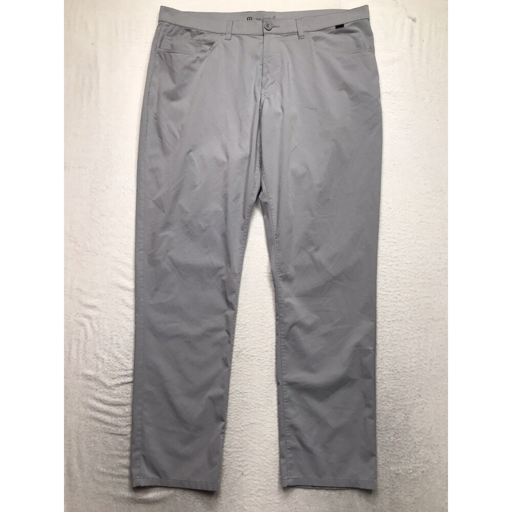 TRAVIS MATHEW Trevino Golf Pants Men 38x32 Gray Poly Performance Stretch Chino